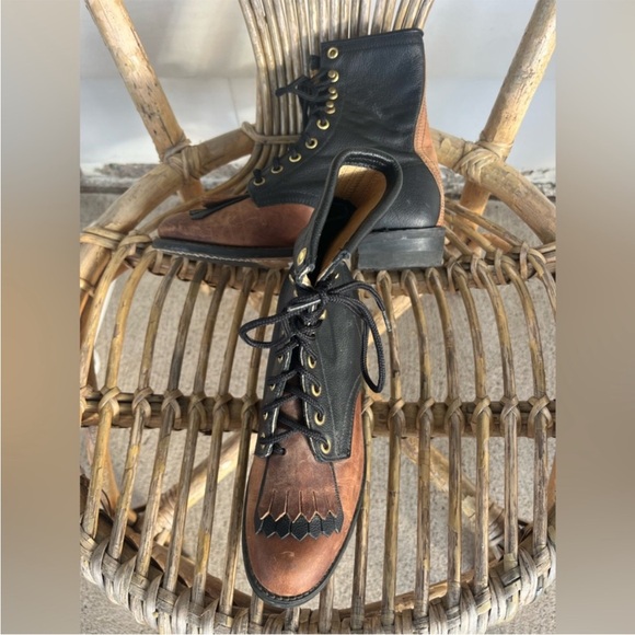 Hand Made Leather Lace-Up Boots - Picture 2 of 9